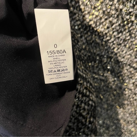 NWT Kate Spade Size 0 Party Tweed Dress Gray Gold Short Sleeves A-line $429 - Picture 6 of 7